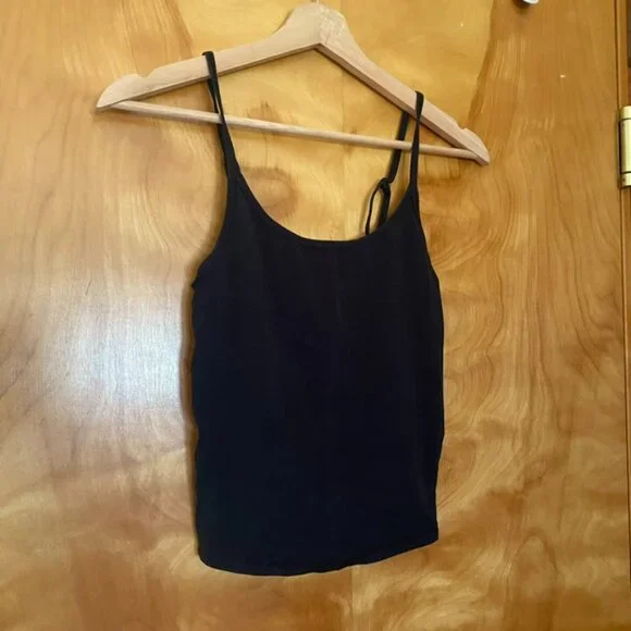Organic Basics Core Singlet Women's S Black Sleeveless Tank Cropped Camisole - Picture 1 of 8